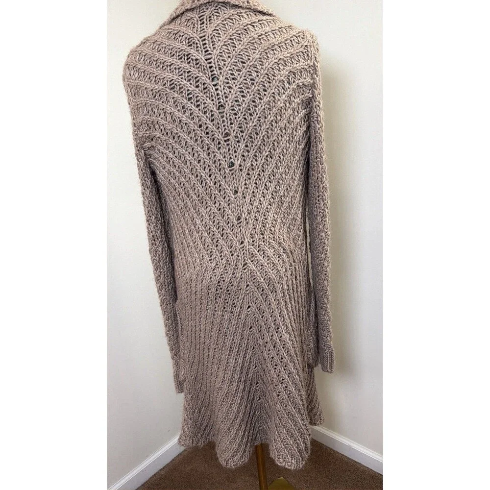 Free People Buttermilk Biscuit Cardigan Mushroom Size Small Wool Alpaca Blend